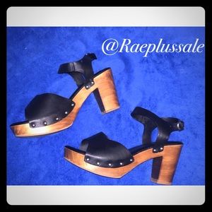 Torrid Black Wooden Clogs Size 10W
